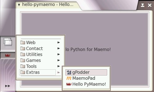 Screenshot of the "Hello World!" properly installed
